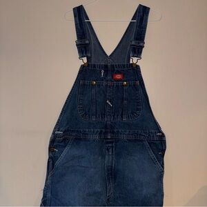 Dickie’s Blue Denim Overalls with Red Accent